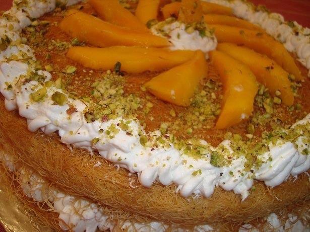 طريقة عمل الكنافة بالمانجو جميلة جدا