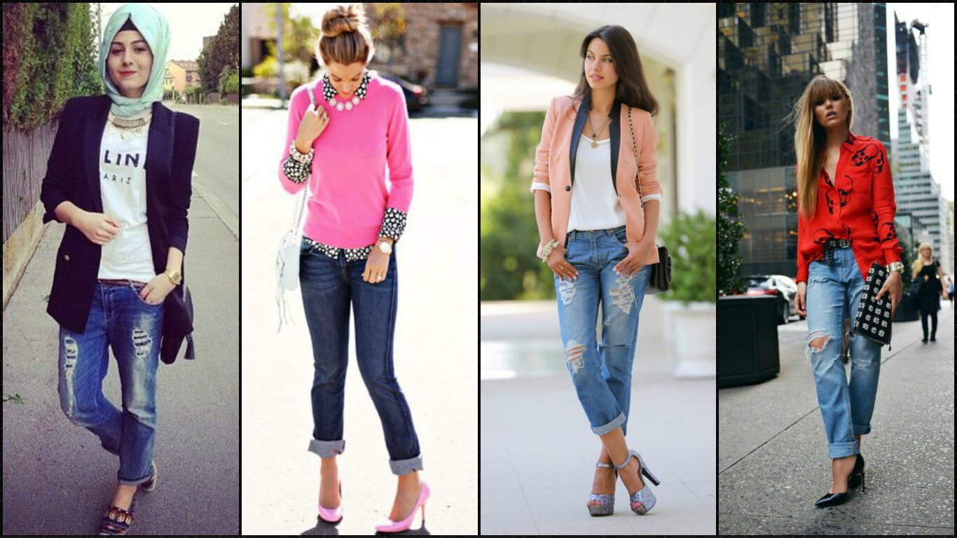 اتعرفوا معانا علي موضة بنطلون البوي فريند جينز “Boyfriend jeans”