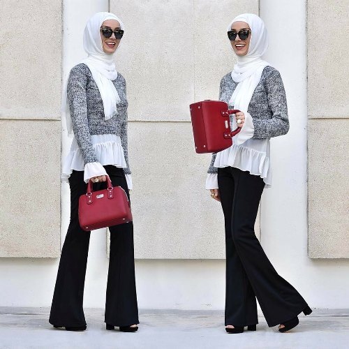 black palazzo pants hijab