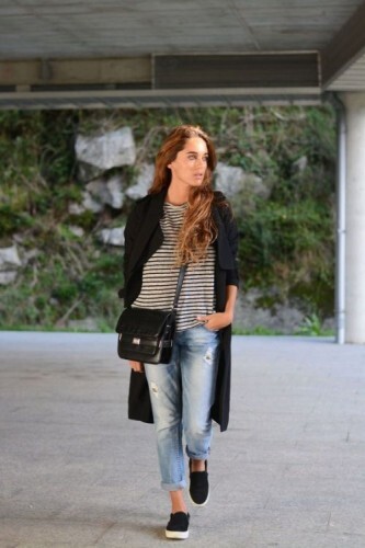 black slip on shoes outfit