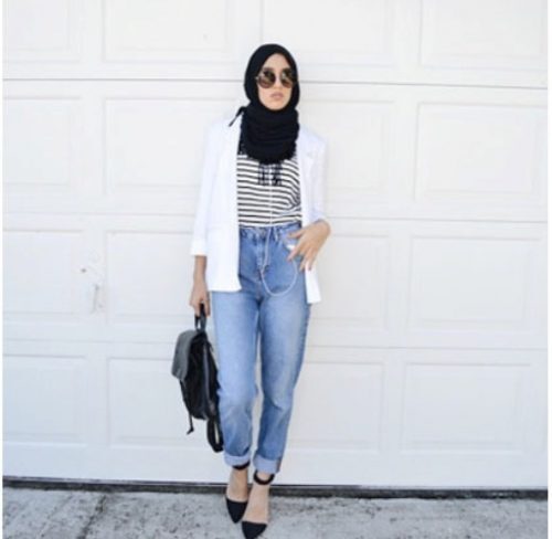 casual boyfriend jeans hijab