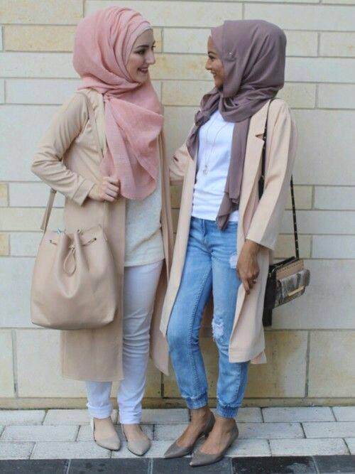 hijabi girls with boydriend jeans