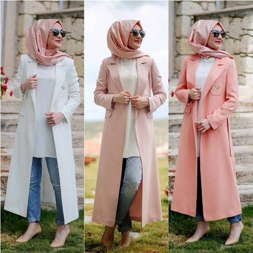 long pastel hijabi cardigans