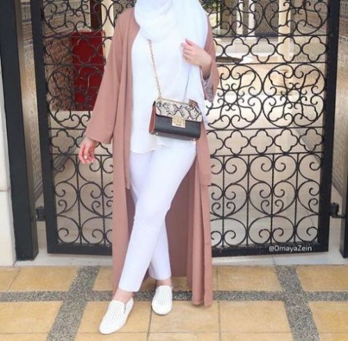 open blush cardigan hijab