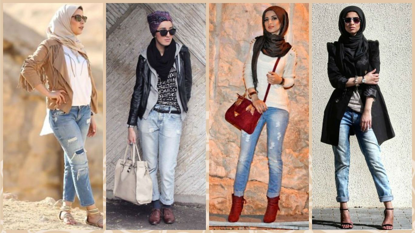 صور و افكار ازاى تلبسي الـ boyfriend jeans مع الحجاب بطريقة شيك
