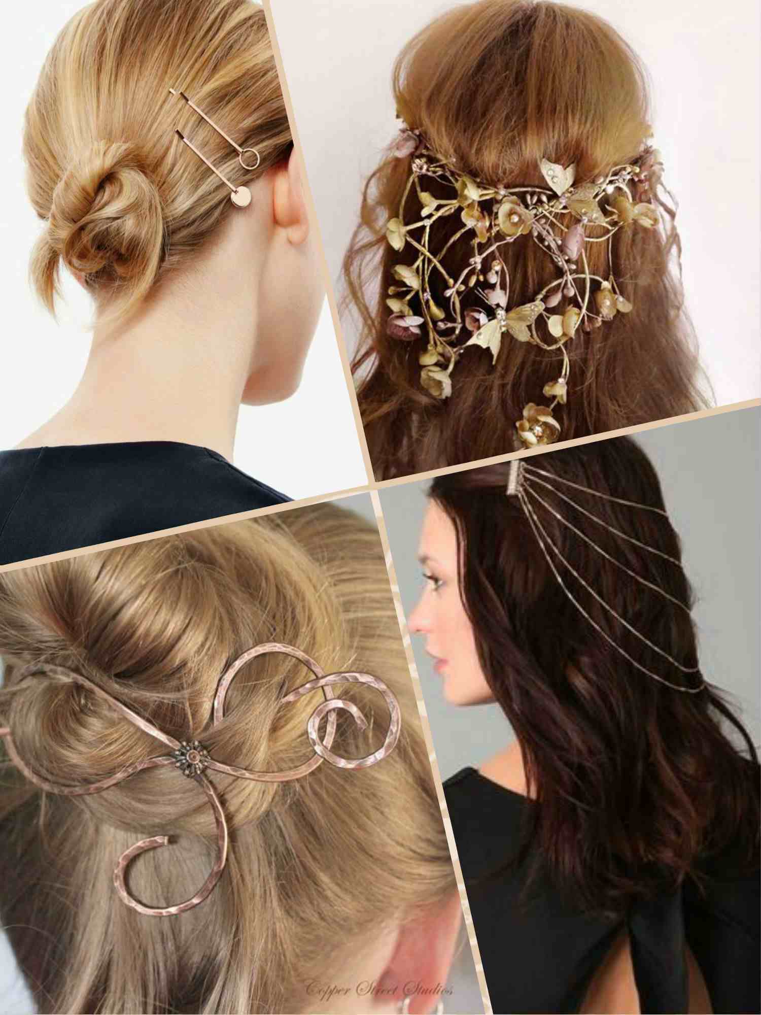 موضة اكسسوارات الشعر الميتاليك او الـ metalic hair jewelry لصيف 2017