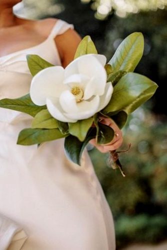 single bloom wedding bouquets with magnolia heather elizabeth 1