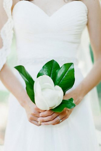 single bloom wedding bouquets with singl magnolia jaustin wright 5