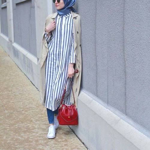 ازاي تلبسي ال shirt dress مع الحجاب 10