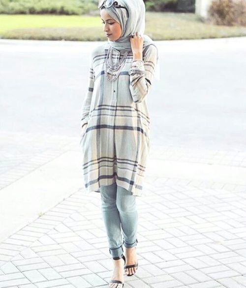 ازاي تلبسي ال shirt dress مع الحجاب 19