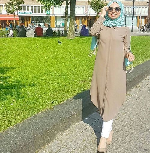ازاي تلبسي ال shirt dress مع الحجاب 33