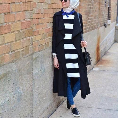 ازاي تلبسي ال shirt dress مع الحجاب 7