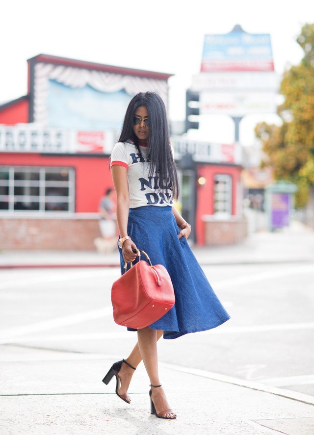 افكار للبس ال midi skirt 12