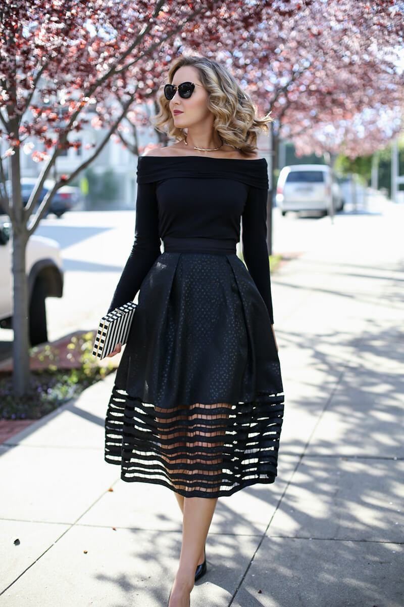 افكار للبس ال midi skirt 15