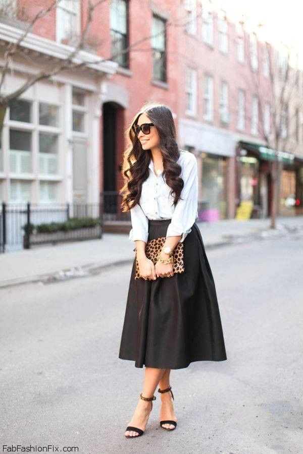 افكار للبس ال midi skirt 18
