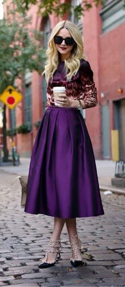 افكار للبس ال midi skirt 20