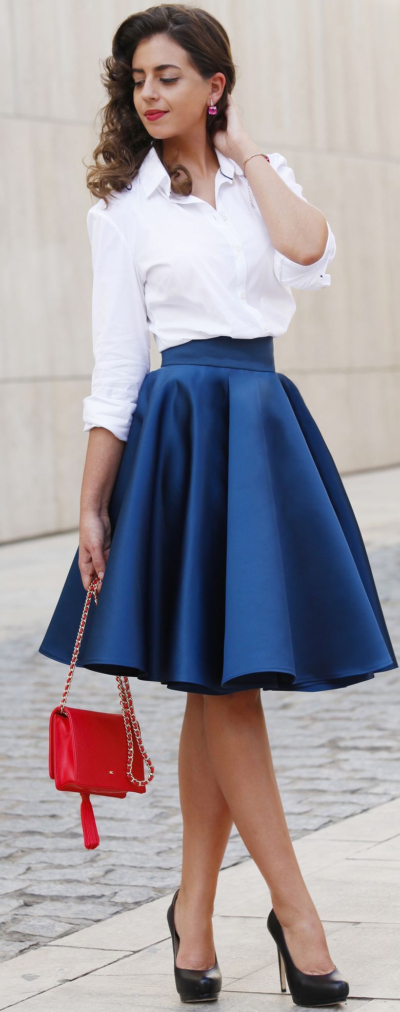 افكار للبس ال midi skirt 24
