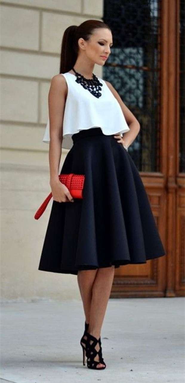 افكار للبس ال midi skirt 25