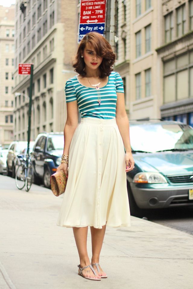 افكار للبس ال midi skirt 26