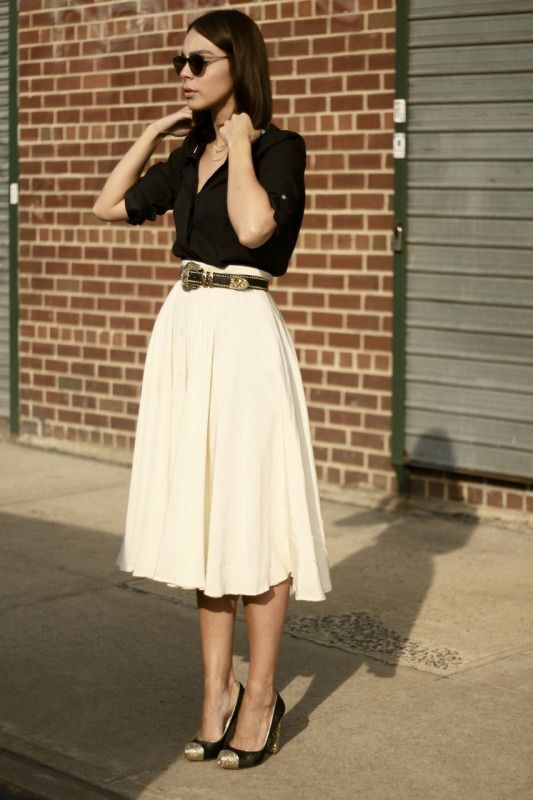 افكار للبس ال midi skirt 40