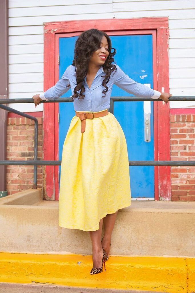 افكار للبس ال midi skirt 41