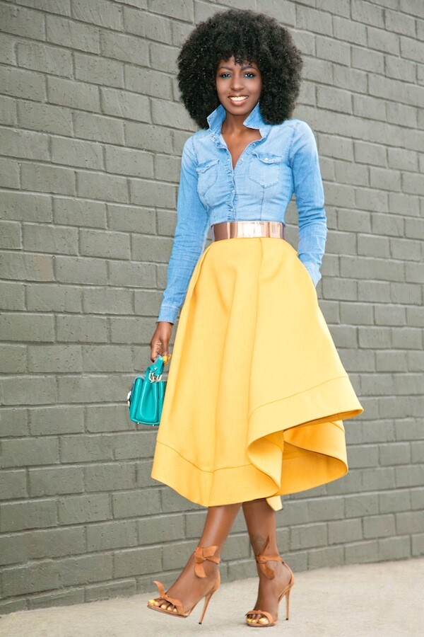 افكار للبس ال midi skirt 42