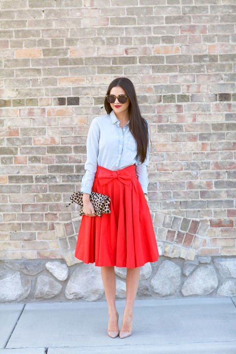 افكار للبس ال midi skirt 6