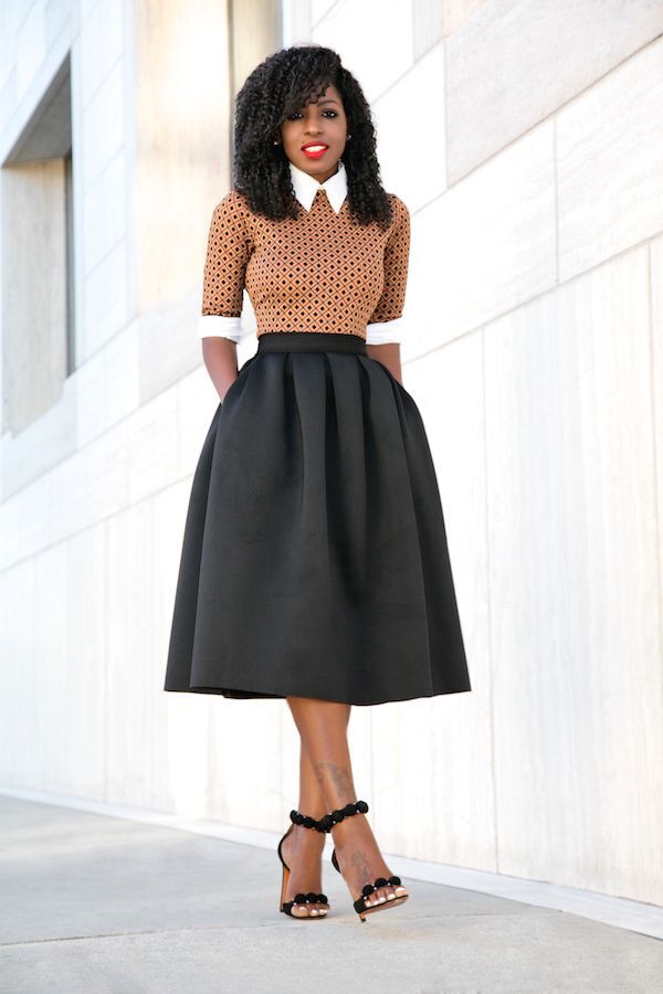 افكار للبس ال midi skirt 7