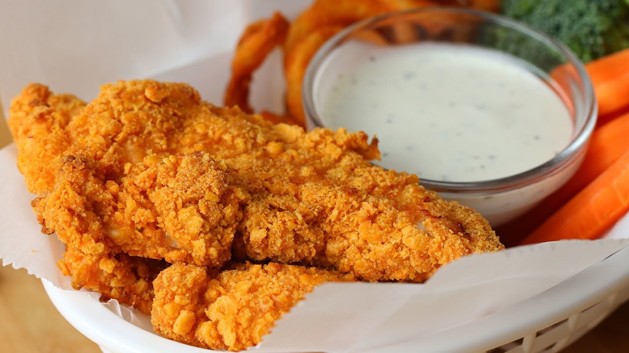 بالفيديو والخطوات : ازاى تعملى وصفة شرائح الفراخ بالجبنة الشيدر Cheddar Ranch Chicken Strips