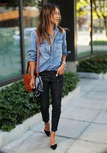 leather ankle length pants