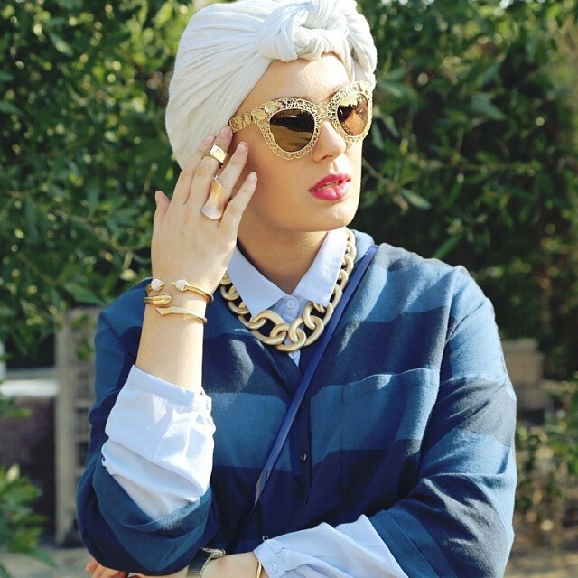 ازاي تلبسي نضارة الشمس مع الحجاب 9