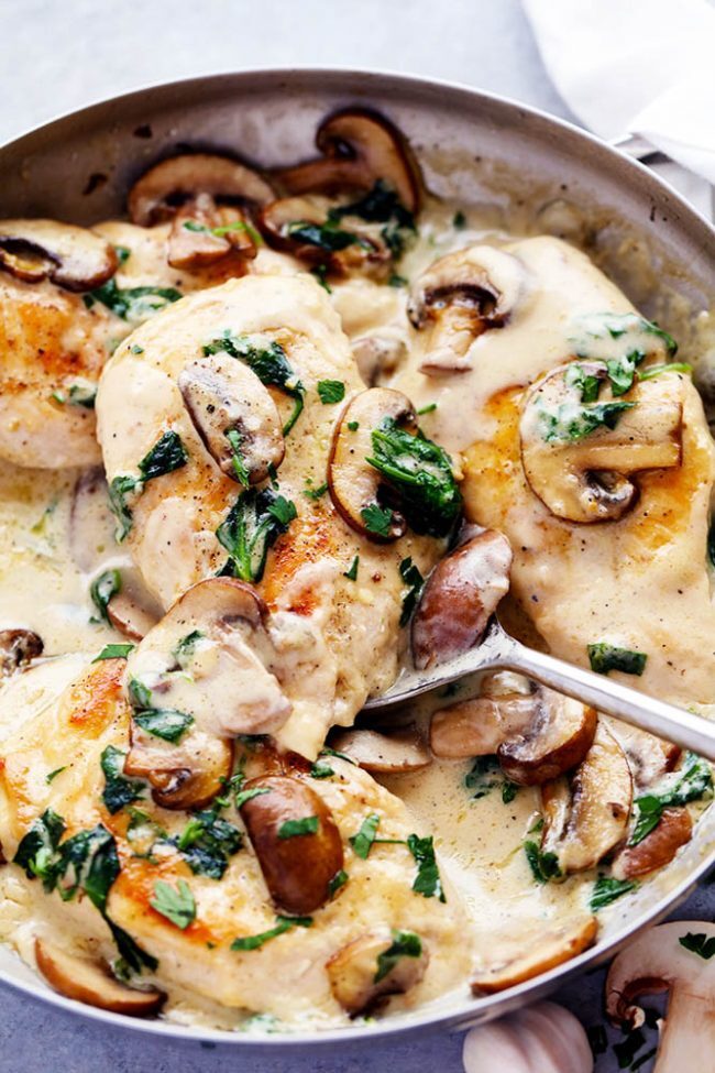 creamyparmesangarlicmushroomchicken