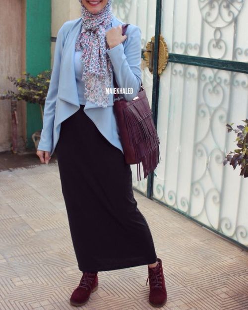 ازاي تلبسي ال pencil skirt مع الحجاب 15
