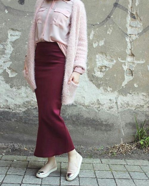 ازاي تلبسي ال pencil skirt مع الحجاب 28