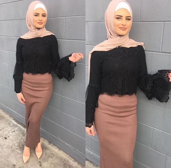 ازاي تلبسي ال pencil skirt مع الحجاب 34