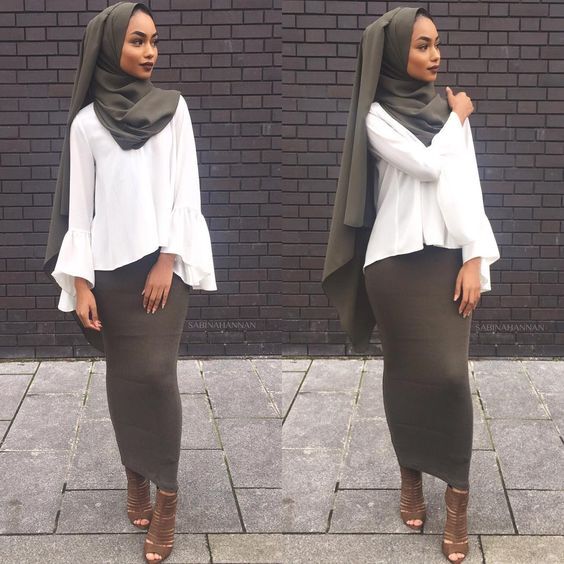 ازاي تلبسي ال pencil skirt مع الحجاب 36