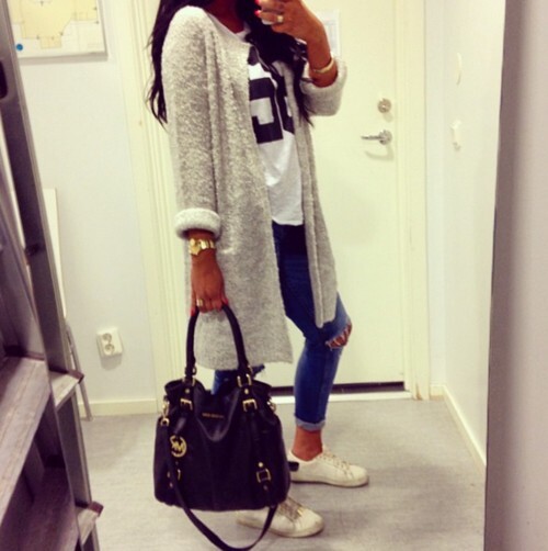 cardigan with tee