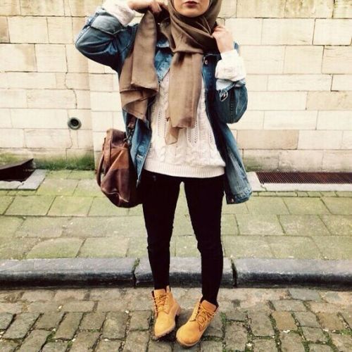 denim jacket with timberland boots