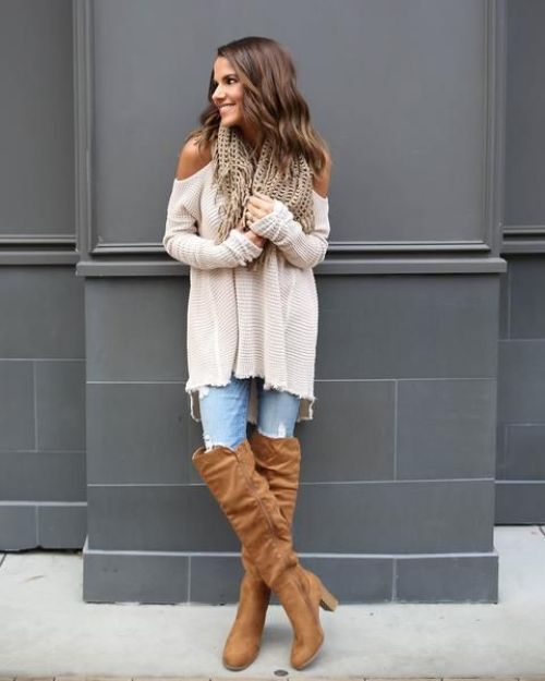 knitted beige sweater