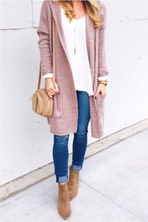 pink knit cardigan