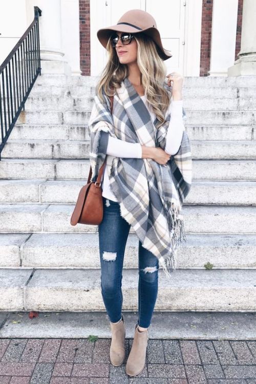plaid blanket shawl