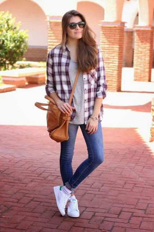plaid flanner outfit