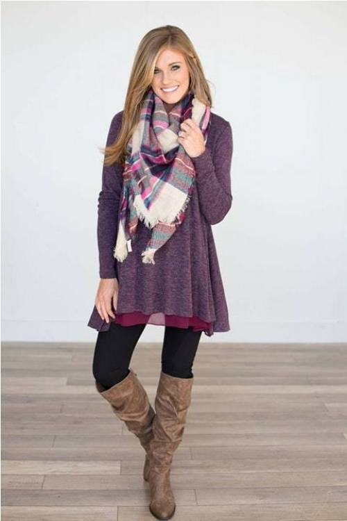 shirt dress with scarf