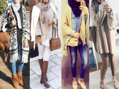 winter hijab outfits