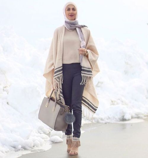 ازاي تلبسي البونشو مع الحجاب 12