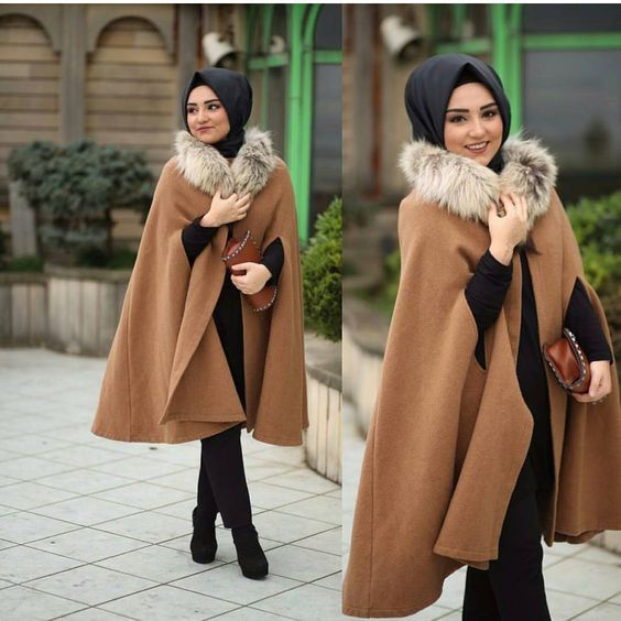 ازاي تلبسي البونشو مع الحجاب 21