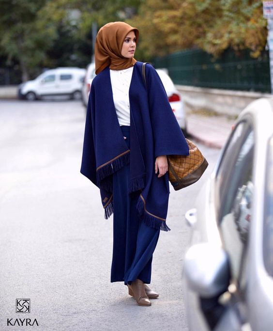 ازاي تلبسي البونشو مع الحجاب 31