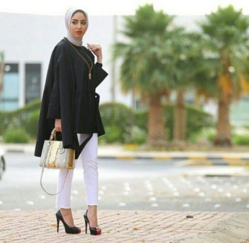 ازاي تلبسي البونشو مع الحجاب 9