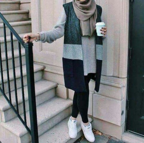 افكار ستريت ستايل شتوي للمحجبات 26