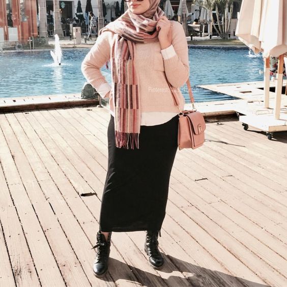 افكار ستريت ستايل شتوي للمحجبات 35